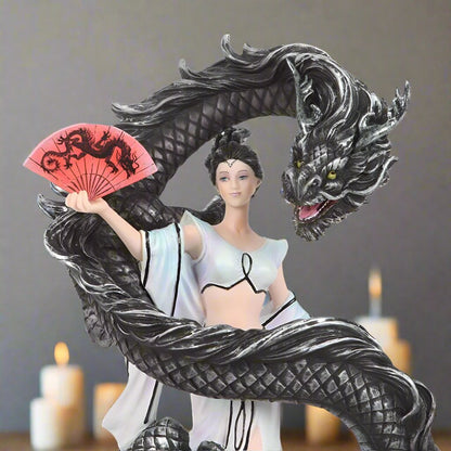 Black Dragon Dance Figurine Statue by Anne Stokes
