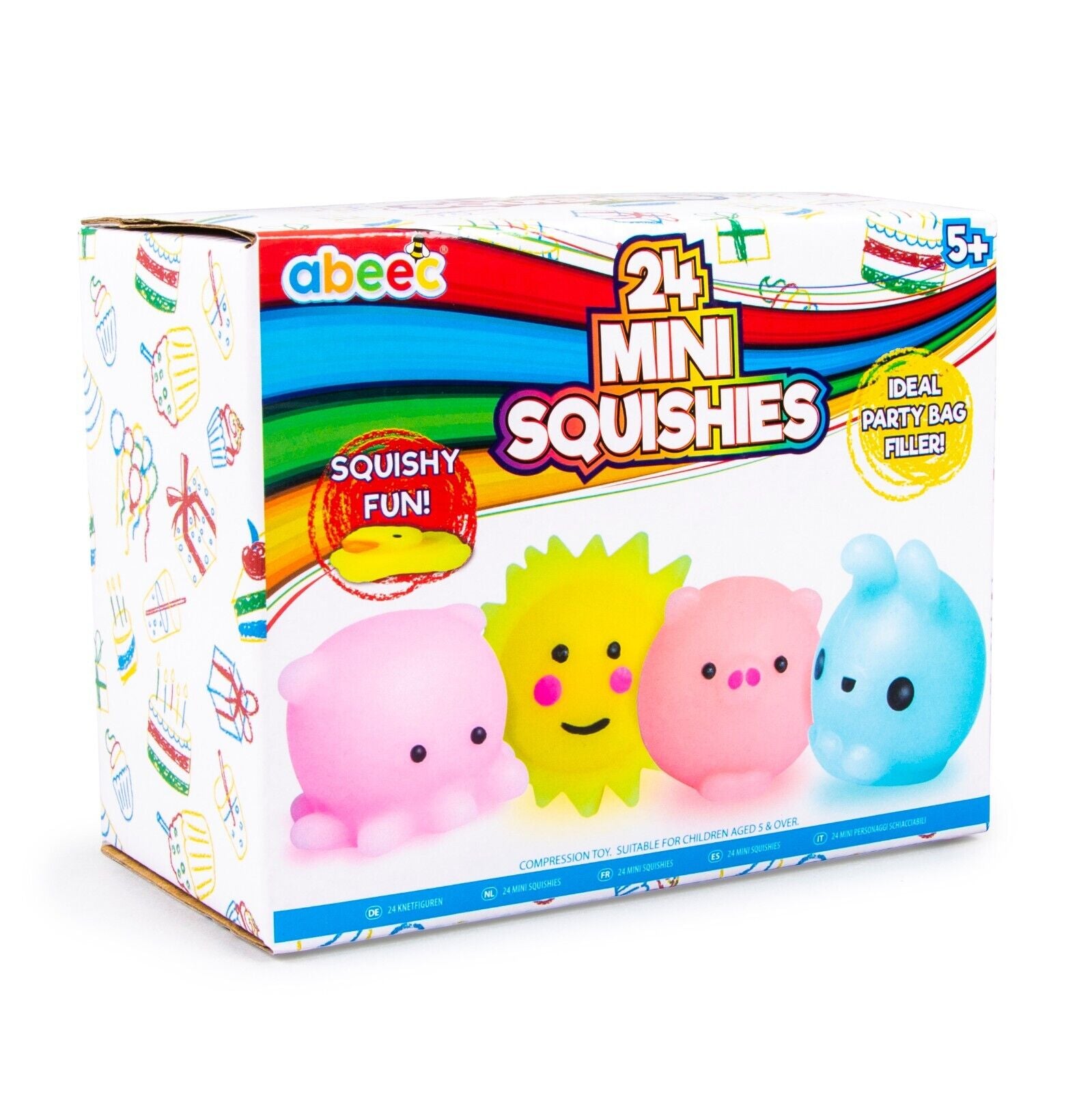 Box of 24 Mini Squishes Loot Party Bag Fillers Squishy Fidget Toys