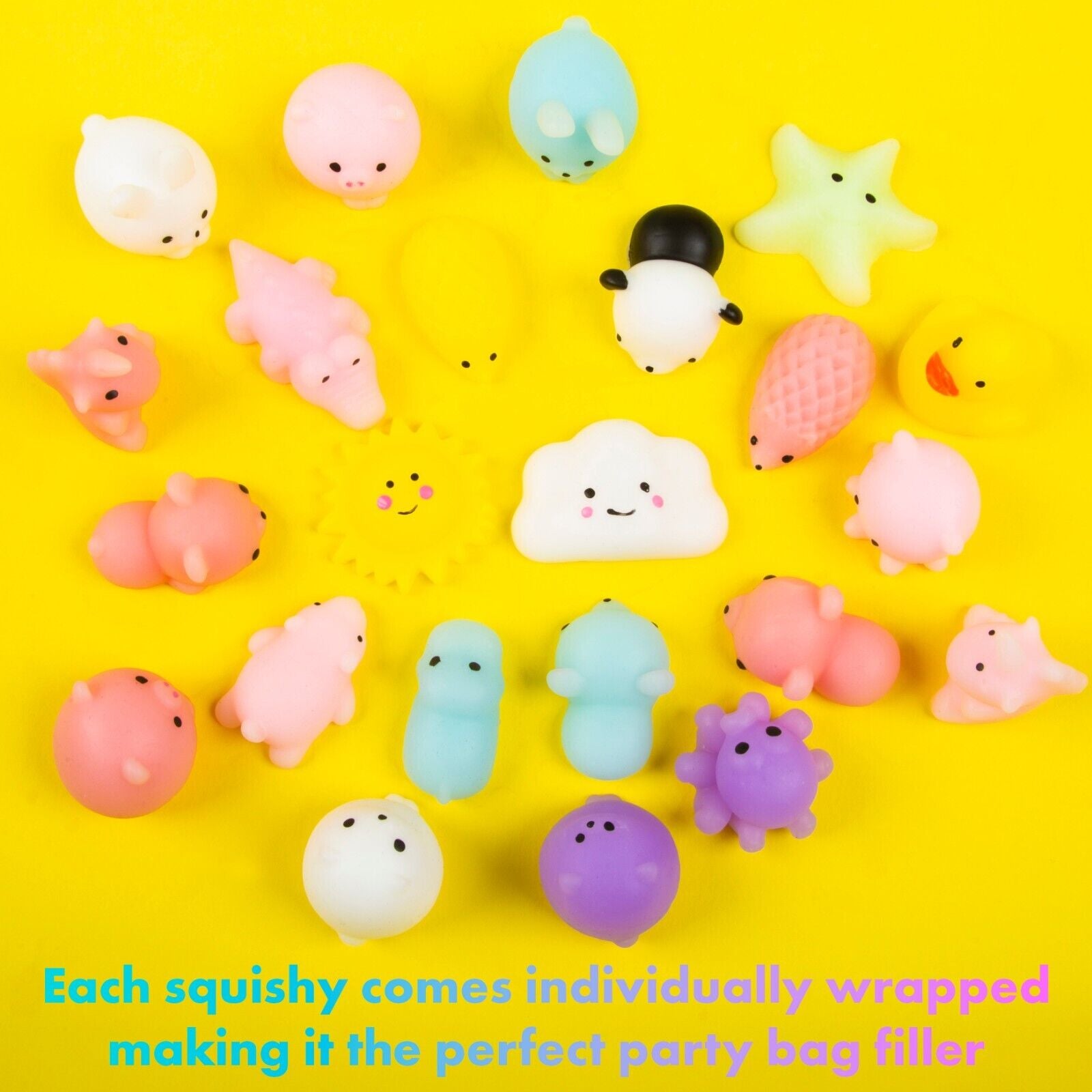 Box of 24 Mini Squishes Loot Party Bag Fillers Squishy Fidget Toys