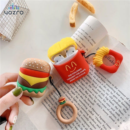 Burger & Fries Food Design AirPods 2 Silicone Protective Case