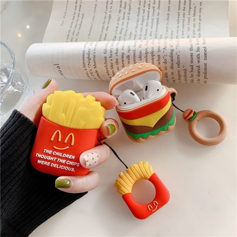 Burger & Fries Food Design AirPods 2 Silicone Protective Case