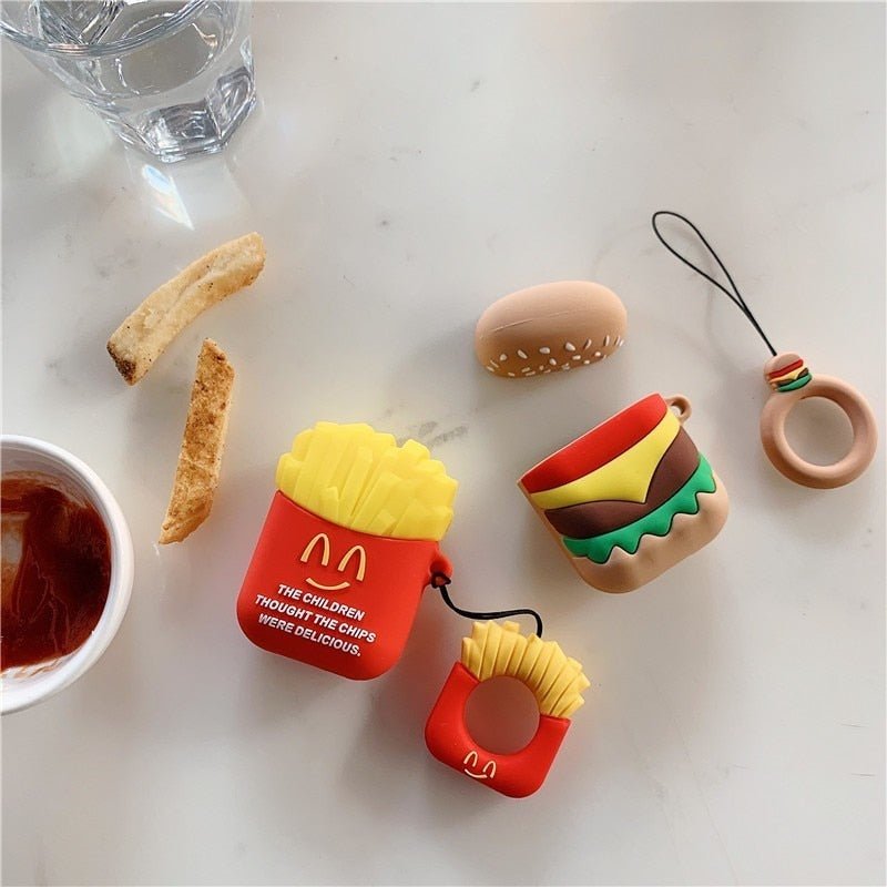 Burger & Fries Food Design AirPods 2 Silicone Protective Case