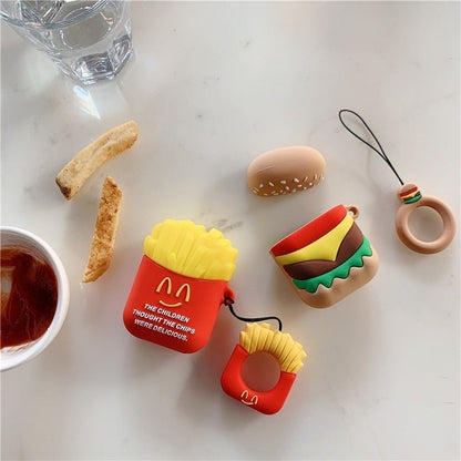 Burger & Fries Food Design AirPods 2 Silicone Protective Case