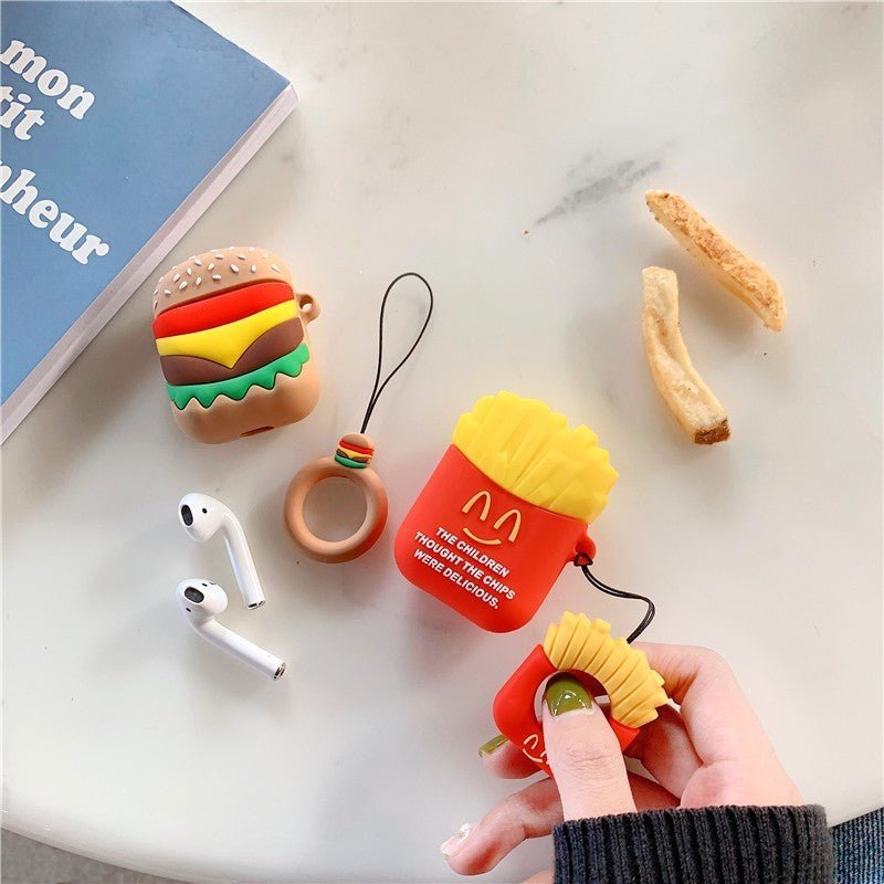 Burger & Fries Food Design AirPods 2 Silicone Protective Case