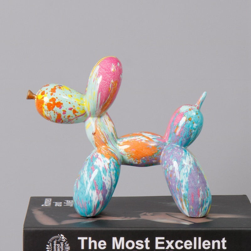 Balloon Dog Figurines Colourful Animal Ornaments Shelf Statue
