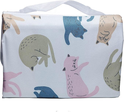 Cat's Life Waterproof Picnic Blanket Foldable Mat with Carry Handle