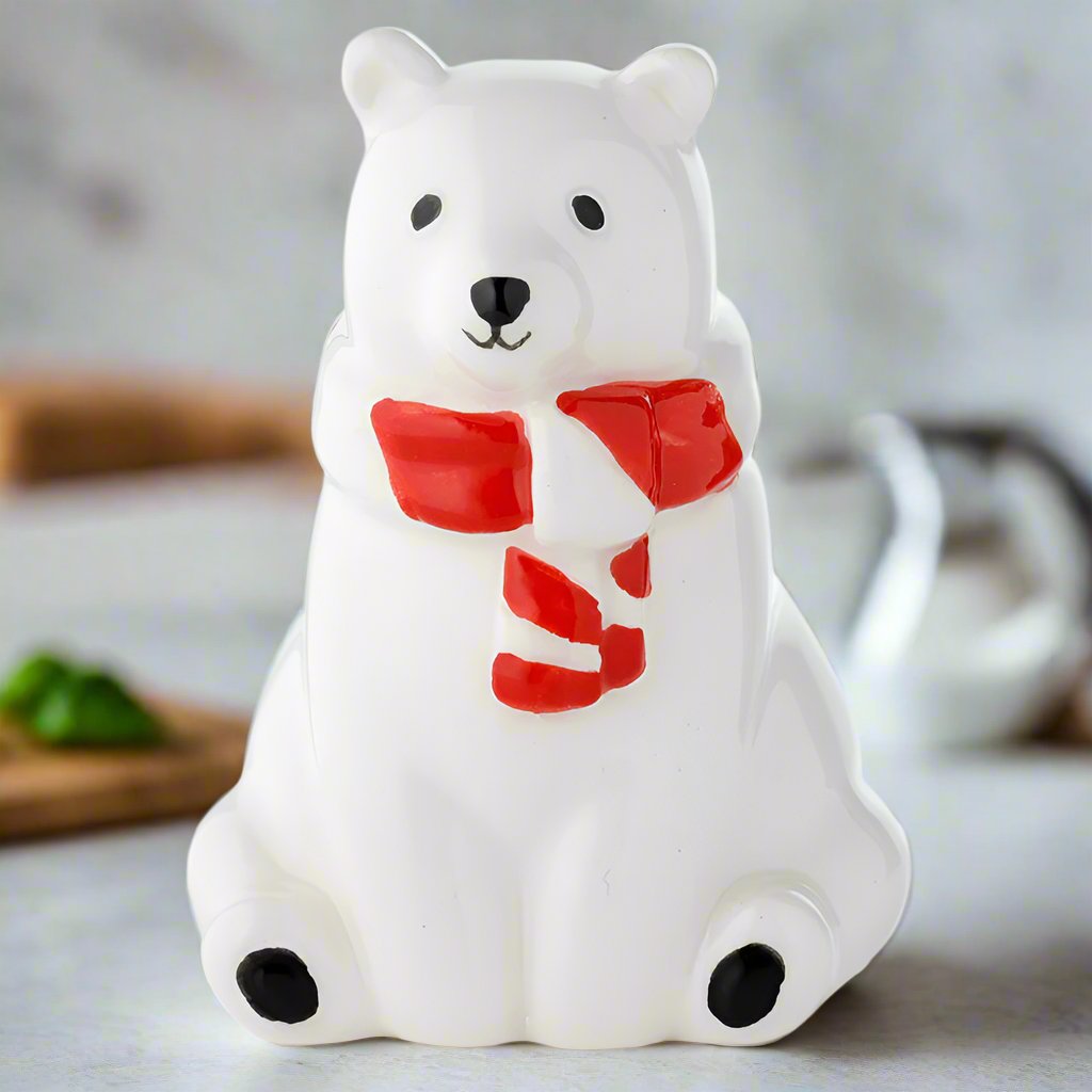 Ceramic Salt and Pepper Shaker Set - White Polar Bears