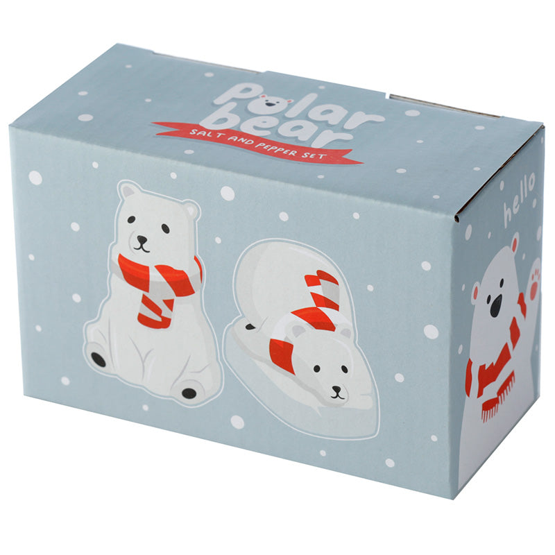 Ceramic Salt and Pepper Shaker Set - White Polar Bears
