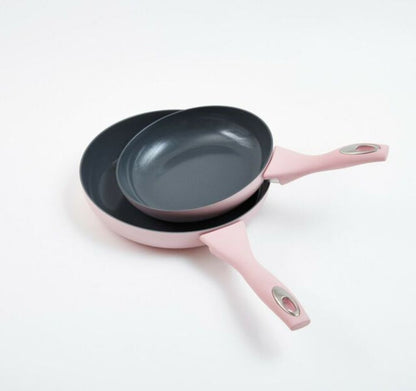 Cermalon 5-Piece Ceramic Non-Stick Pots Pan Set - Blush Pink Sparkle