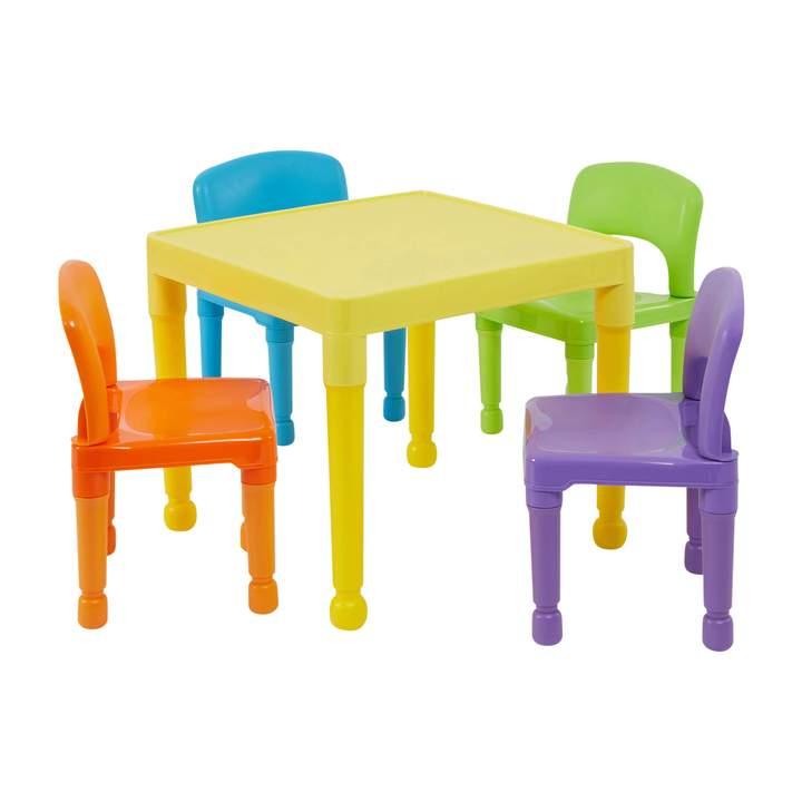 Children's Multicoloured Stylish Table and 4 Chairs Set