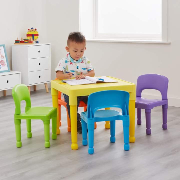 Children's Multicoloured Stylish Table and 4 Chairs Set