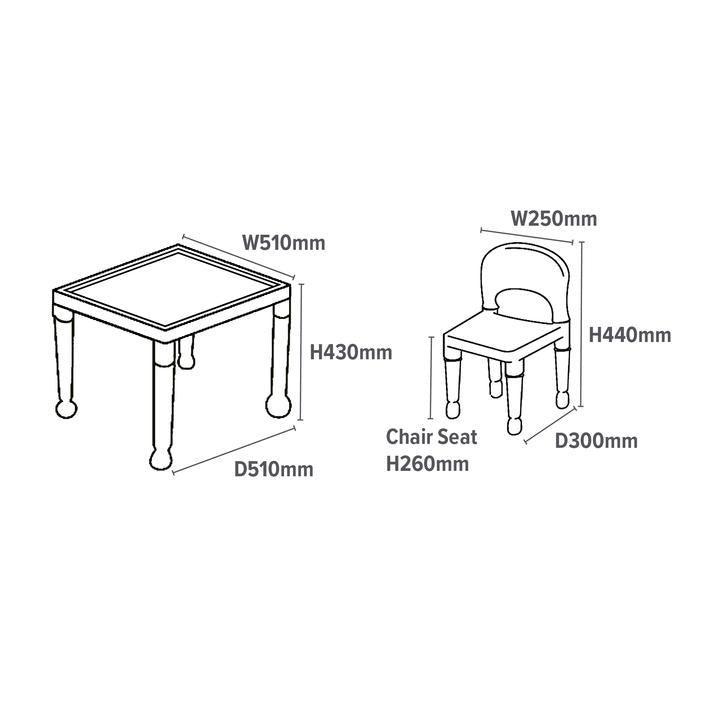 Children's Multicoloured Stylish Table and 4 Chairs Set