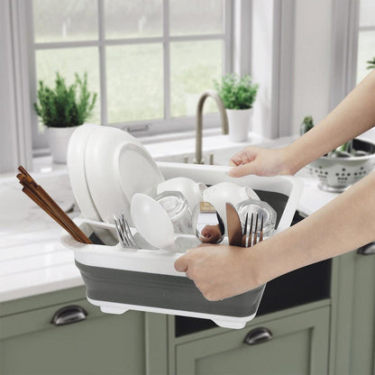 Collapsible Folding Dish Drainer Drying Rack - 3 Colours