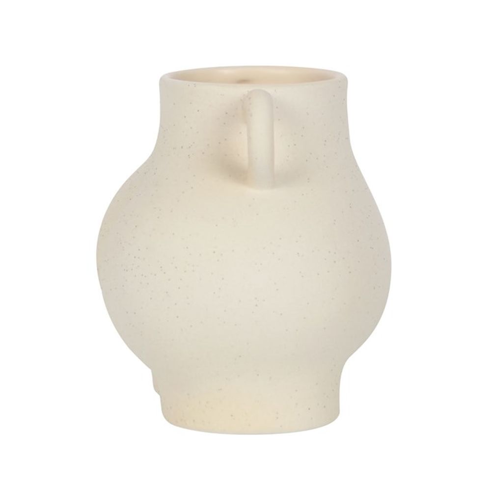 Cream Speckle Bum Shaped Indoor Ceramic Plant Pot Vase