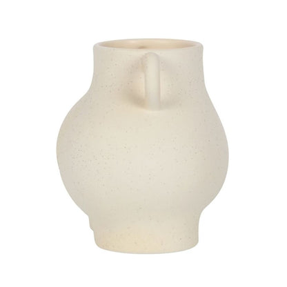 Cream Speckle Bum Shaped Indoor Ceramic Plant Pot Vase