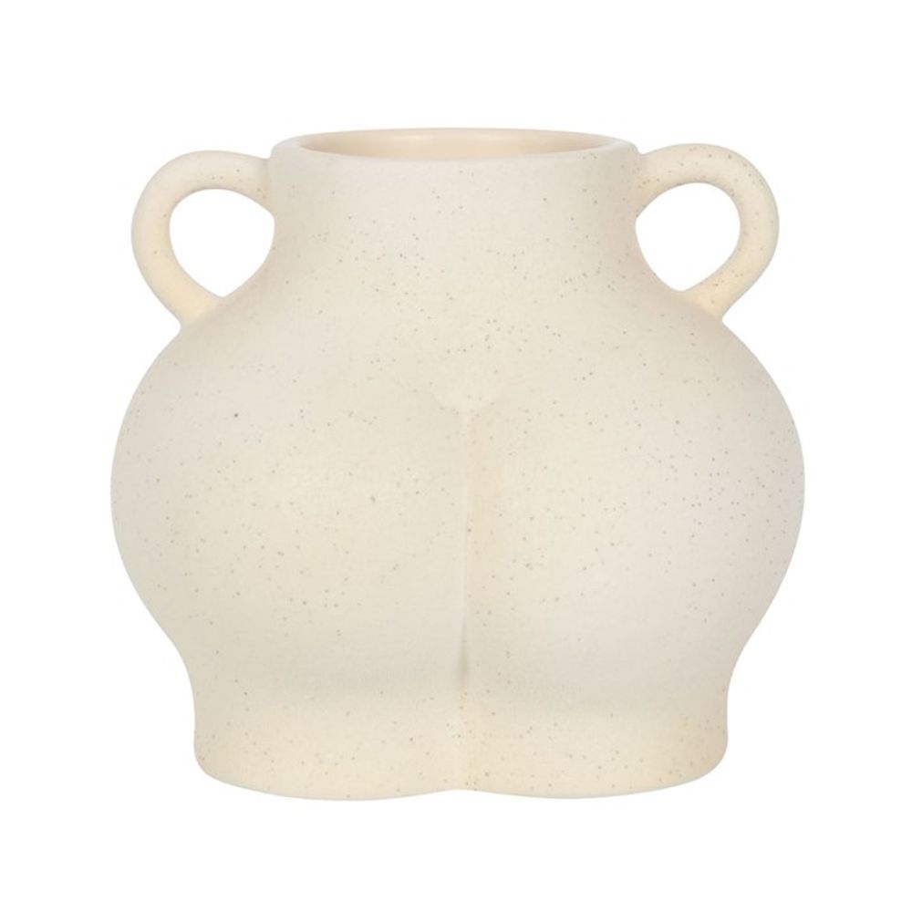 Cream Speckle Bum Shaped Indoor Ceramic Plant Pot Vase