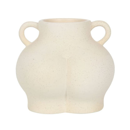 Cream Speckle Bum Shaped Indoor Ceramic Plant Pot Vase