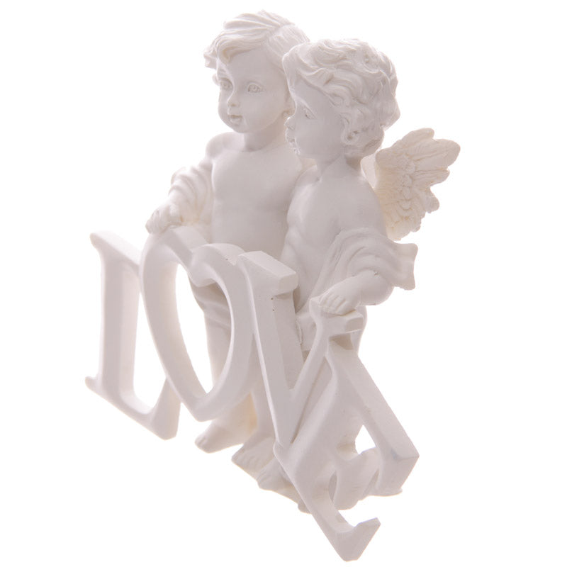 Cute LOVE Letters Cherub Couple Figurines Shelf Ornament