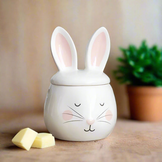 Cute White Bunny Face Ceramic Oil Burner