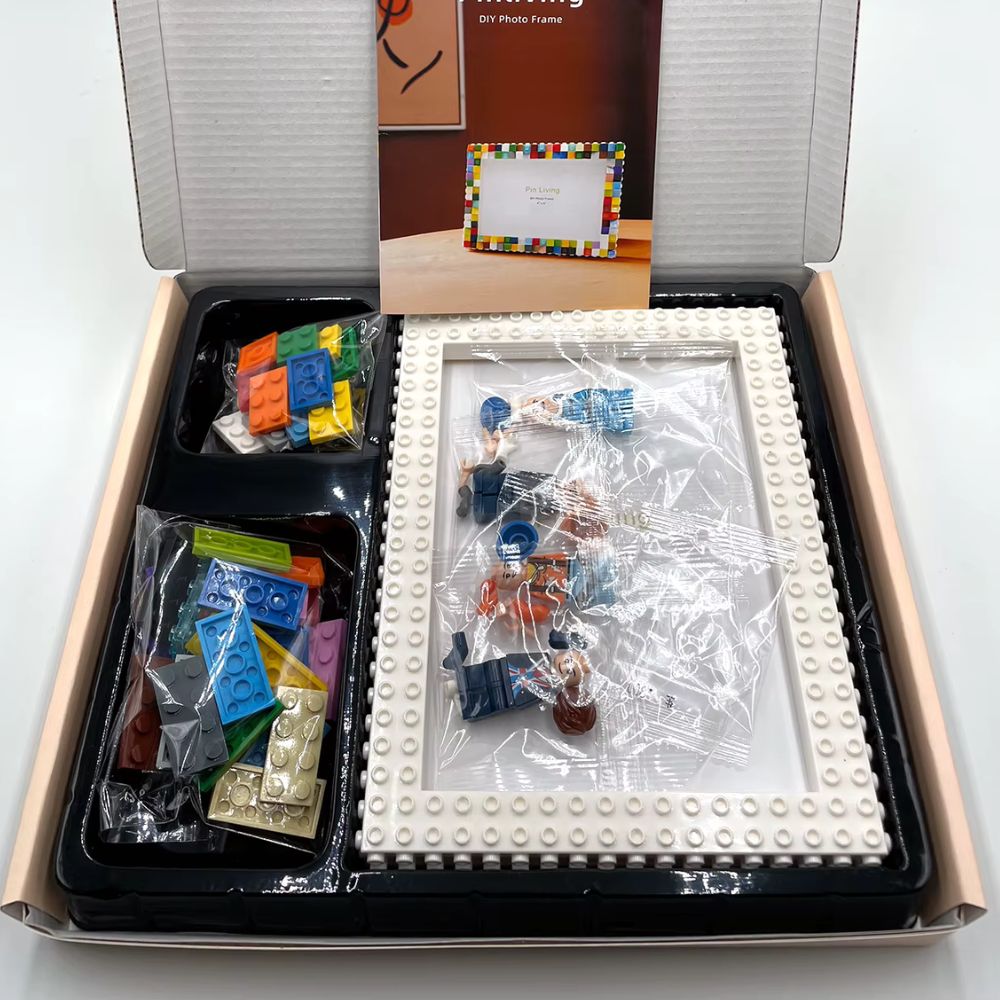 DIY Colourful Building Blocks with People 4 x 6" Photo Frame Activity Gift