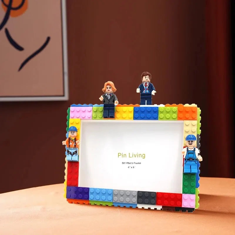 DIY Colourful Building Blocks with People 4 x 6" Photo Frame Activity Gift