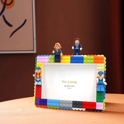 DIY Colourful Building Blocks with People 4 x 6" Photo Frame Activity Gift