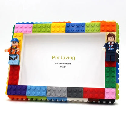 DIY Colourful Building Blocks with People 4 x 6" Photo Frame Activity Gift