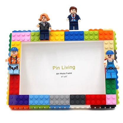 DIY Colourful Building Blocks with People 4 x 6" Photo Frame Activity Gift