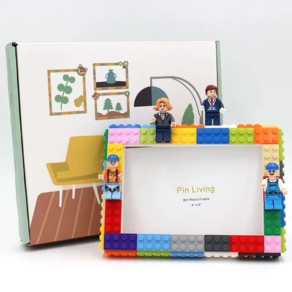DIY Colourful Building Blocks with People 4 x 6" Photo Frame Activity Gift