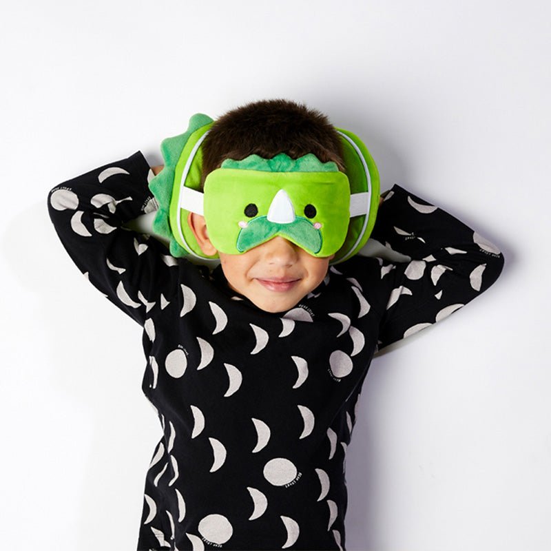 Dinosaur Relaxeazzz Plush Round Kids Travel Pillow & Eye Mask Set