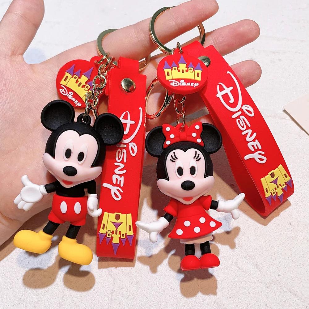 Disney Mickey Minnie Mouse Cartoon Doll Keyrings Keychain Bag Charms