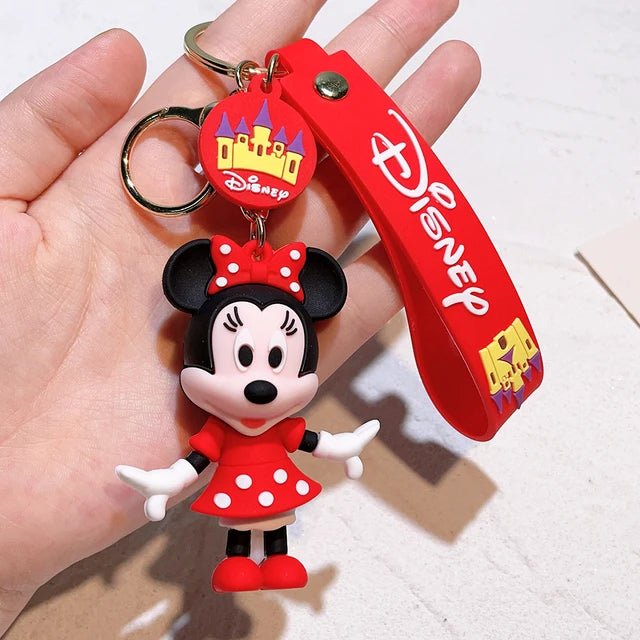 Disney Mickey Minnie Mouse Cartoon Doll Keyrings Keychain Bag Charms