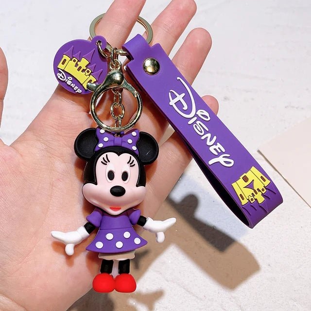 Disney Mickey Minnie Mouse Cartoon Doll Keyrings Keychain Bag Charms