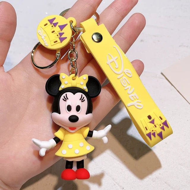 Disney Mickey Minnie Mouse Cartoon Doll Keyrings Keychain Bag Charms