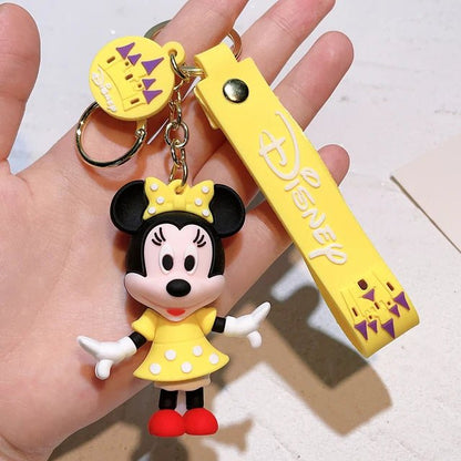 Disney Mickey Minnie Mouse Cartoon Doll Keyrings Keychain Bag Charms