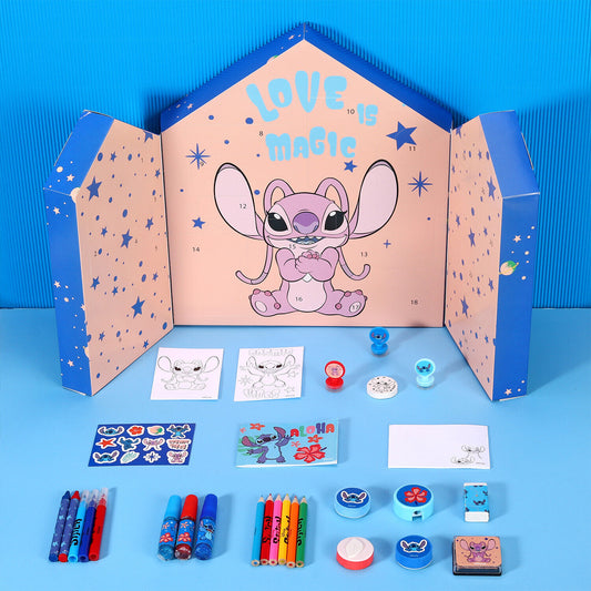 Disney Stitch Angel Christmas Advent Calendar Art & Craft Stationery Set