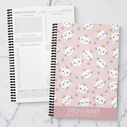 Dream it Plan it Multi Kittens Pink Daily Planner Undated Page-a-Day