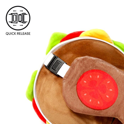 Fast Food Burger Relaxeazzz Plush Round Kids Travel Pillow & Eye Mask Set