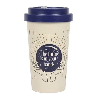 Fortune Teller Bamboo Eco Travel Mug with Blue Lid & Sleeve