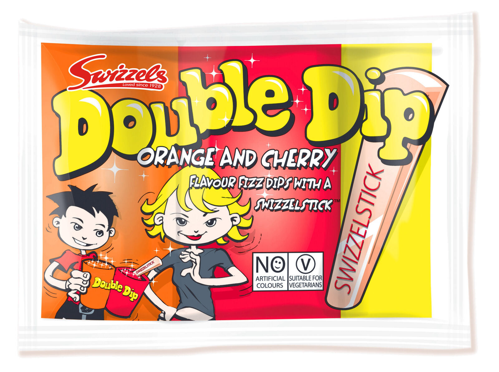 Full Box of 36 Swizzels Double Dip Pack Lollies Fizz Lollipops - Party Bag Filler