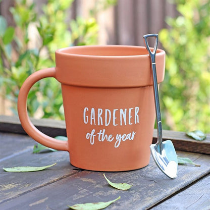 Gardener of the Year Flower Pot Mug and Shovel Spoon