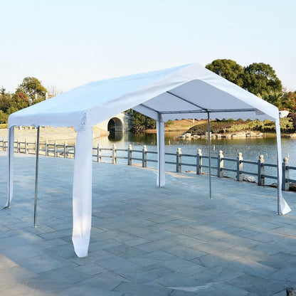 White Gazebo Marquee Party Canopy Tent with Steel Frame - 4 x 4m