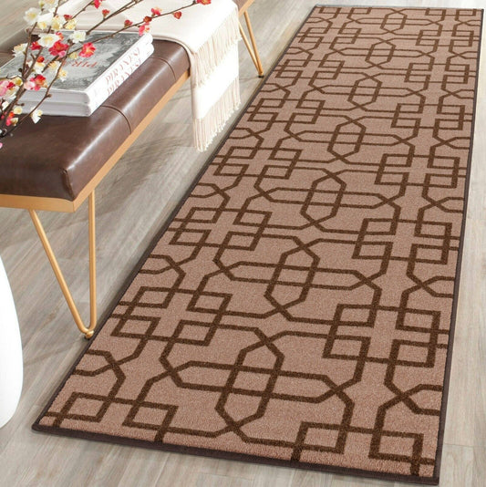 Geometric Hallway Kitchen Runners Non Slip Floor Mat Washable Rug - 8 Colours
