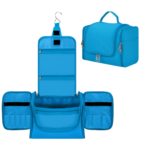 Hanging Waterproof Toiletry Bag Travel Storage Organiser - Blue