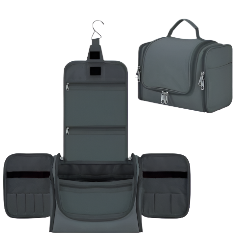 Hanging Waterproof Toiletry Bag Travel Storage Organiser - Dark Grey