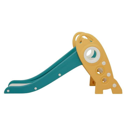Kids Toddler Folding Rocket Slide Indoor Outdoor Activity - Green & Gold