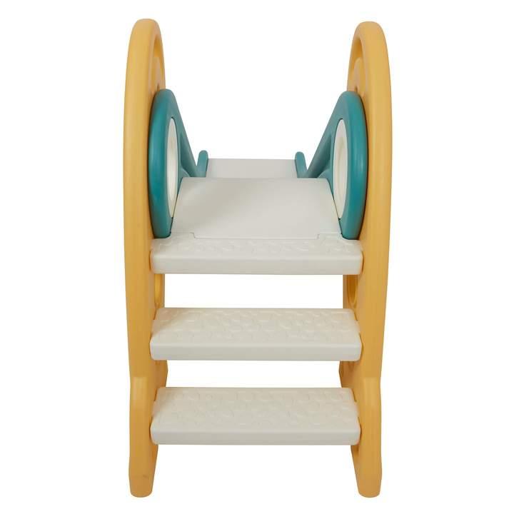 Kids Toddler Folding Rocket Slide Indoor Outdoor Activity - Green & Gold