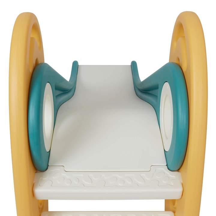 Kids Toddler Folding Rocket Slide Indoor Outdoor Activity - Green & Gold
