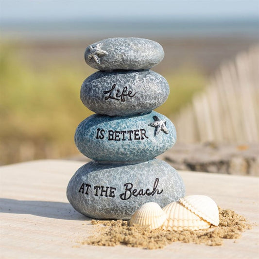 Life is Better at the Beach Stacked Resin Stones Seaside Ornament