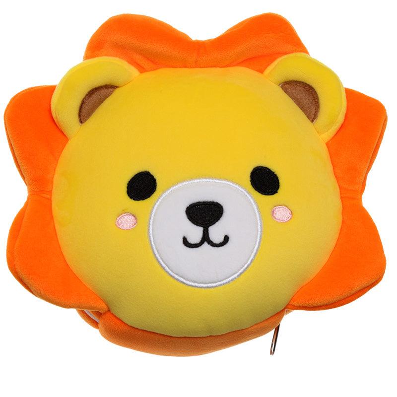 Lion Relaxeazzz Plush Round Kids Travel Pillow & Eye Mask Set